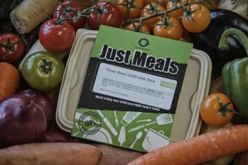 Food Works Just Meal - vegetarian, eco friendly, zero waste frozen ready meal made from surplus and locally grown ingredients.